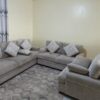 Plush Taupe Fabric Sofa & Armchair Living Room Set