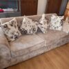Plush Roll-Arm Three-Seater Sofa