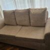 Plush Three-Seater Fabric Sofa