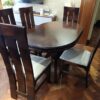 Classic Oval Wooden Dining Set with High-Back Chairs