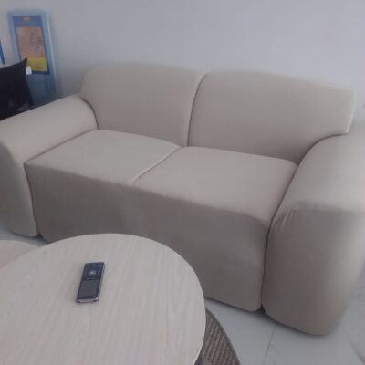 Minimalist Two-Seater Sofa with Fitted Slipcover