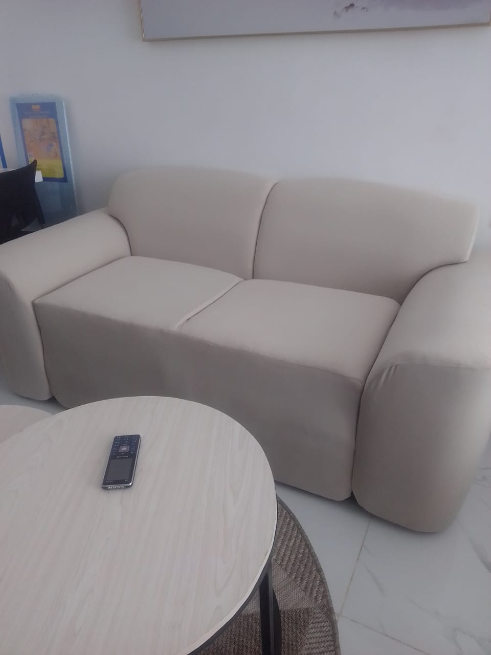 Minimalist Two-Seater Sofa with Fitted Slipcover